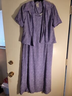Kasper Lavender Maxi Sheath Dress with Matching Short Jacket Vintage